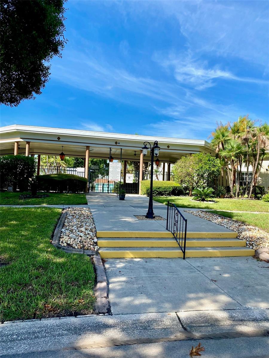 Entry to Portico & Pool