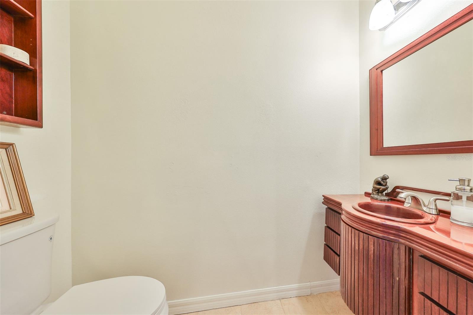 1/2 OF BATH FOR GUESTS WITH SOLID OAK WOOD BATHROOM SET.