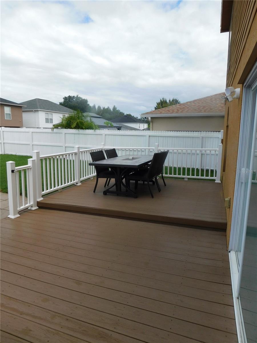 Large deck with composite decking