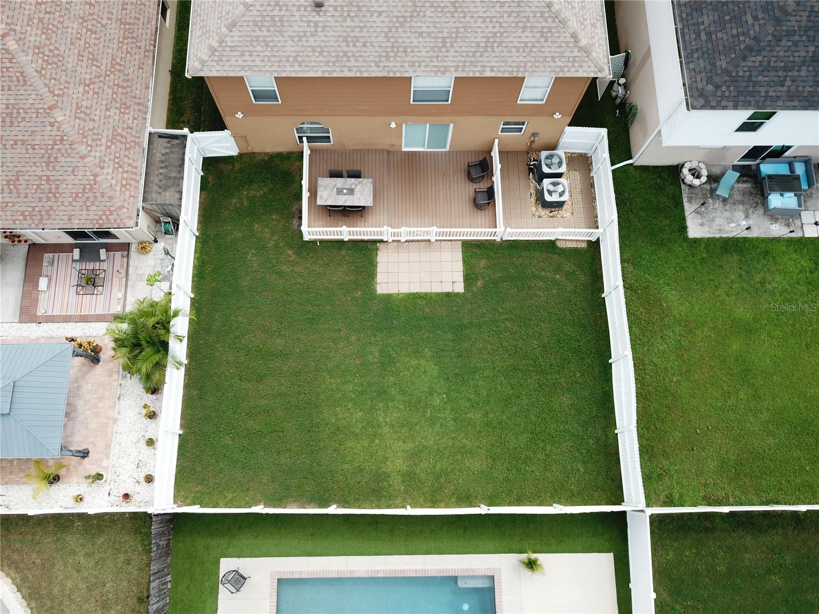 Fully fenced back yard