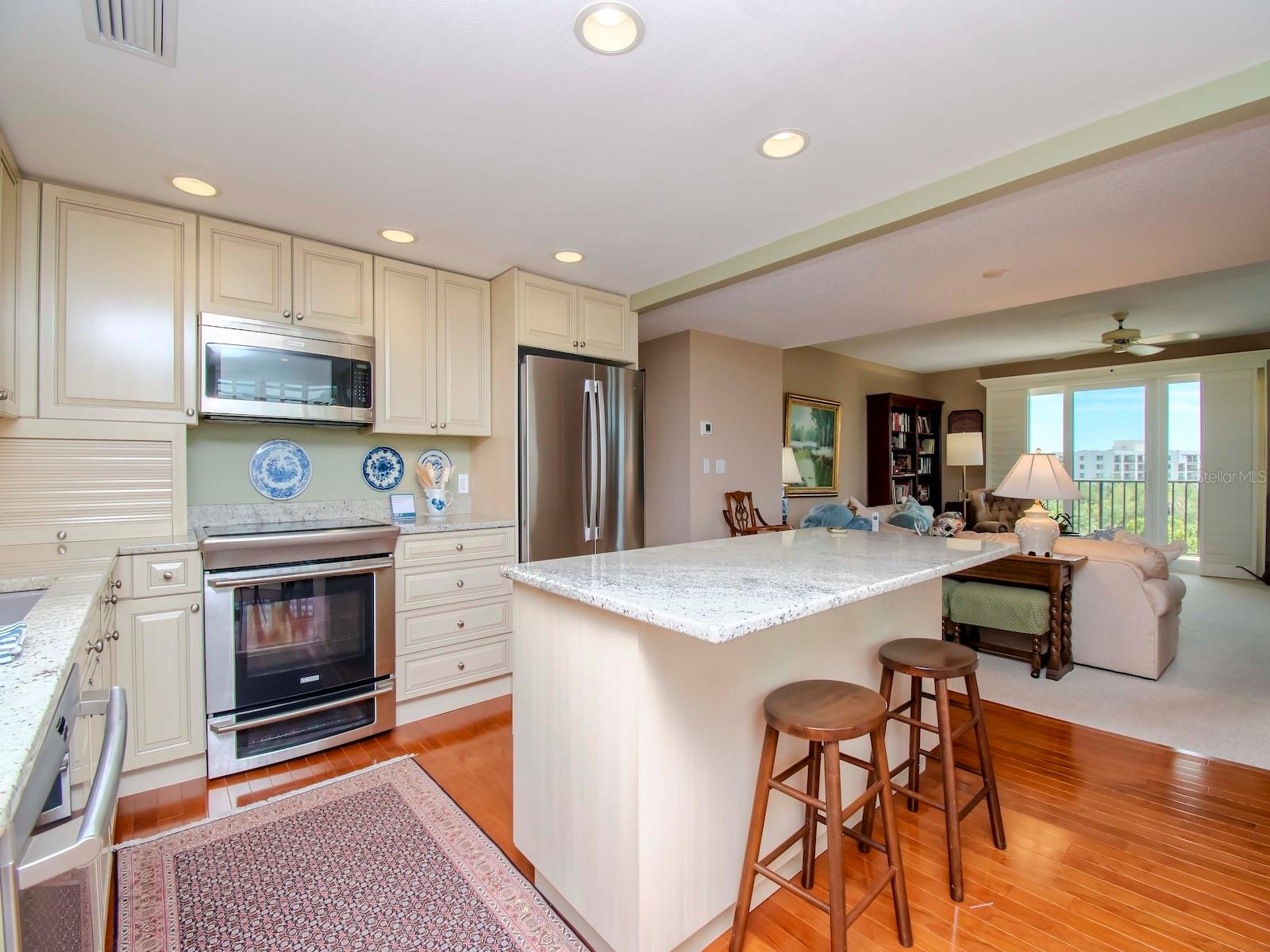 Kitchen opens to family room