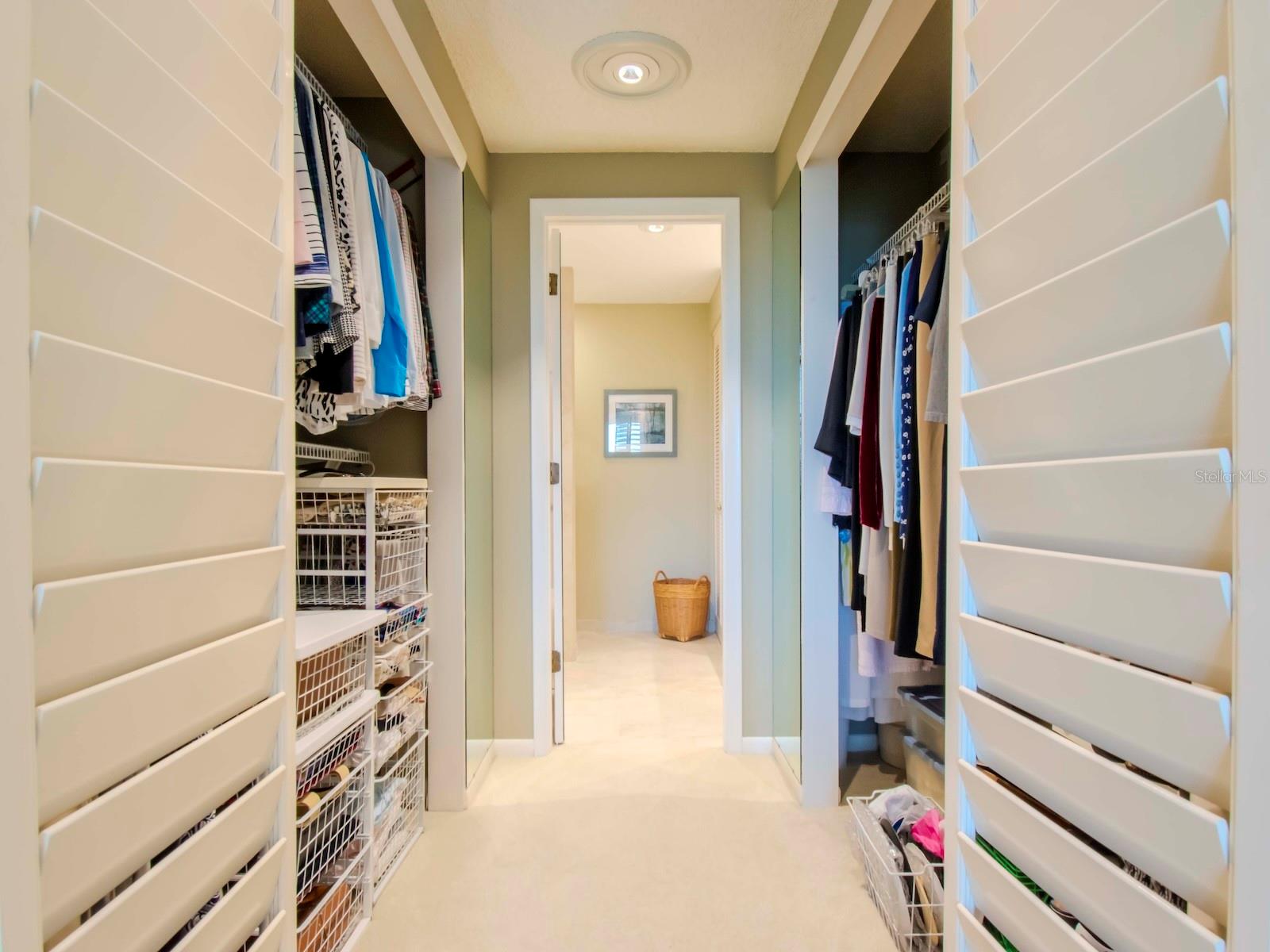 Master closet walk-to the master bath with tub shower