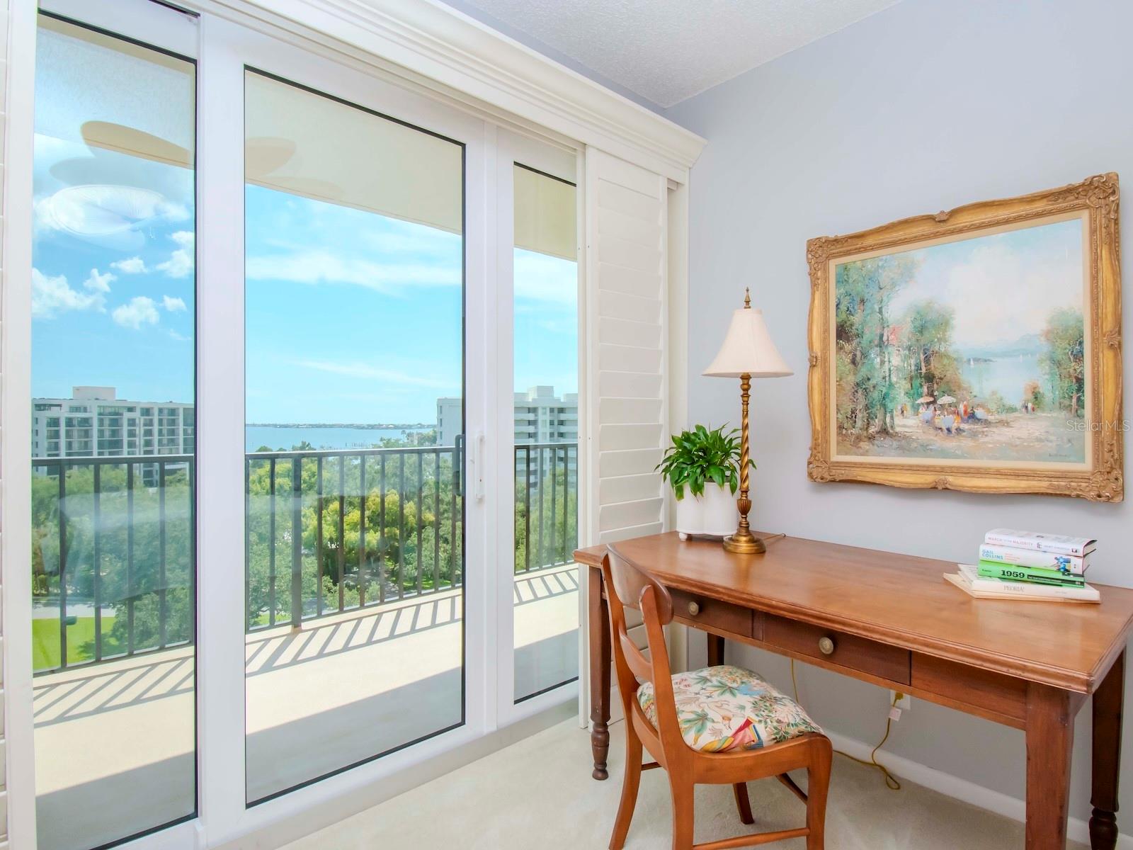 Guest bedroom View and has plantation shutters as well!