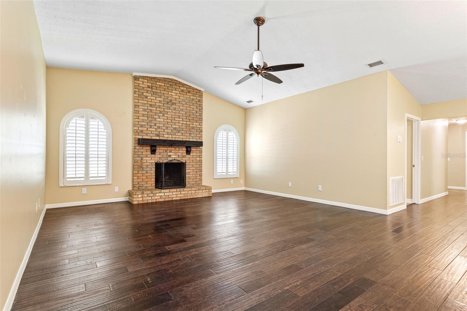 Family Room - wood burning firecplace