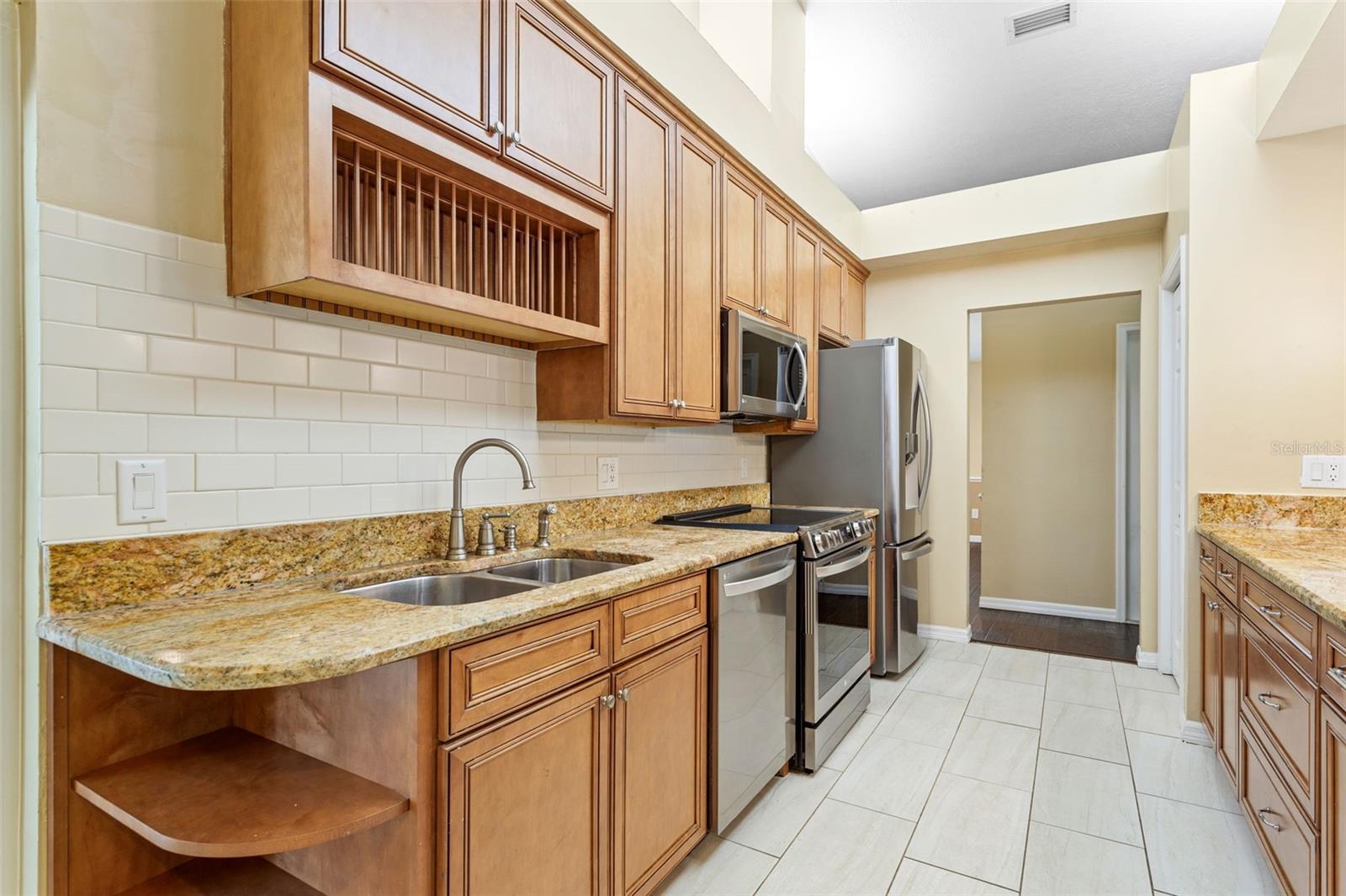 Wellborn cabinetry, galley style kitchen