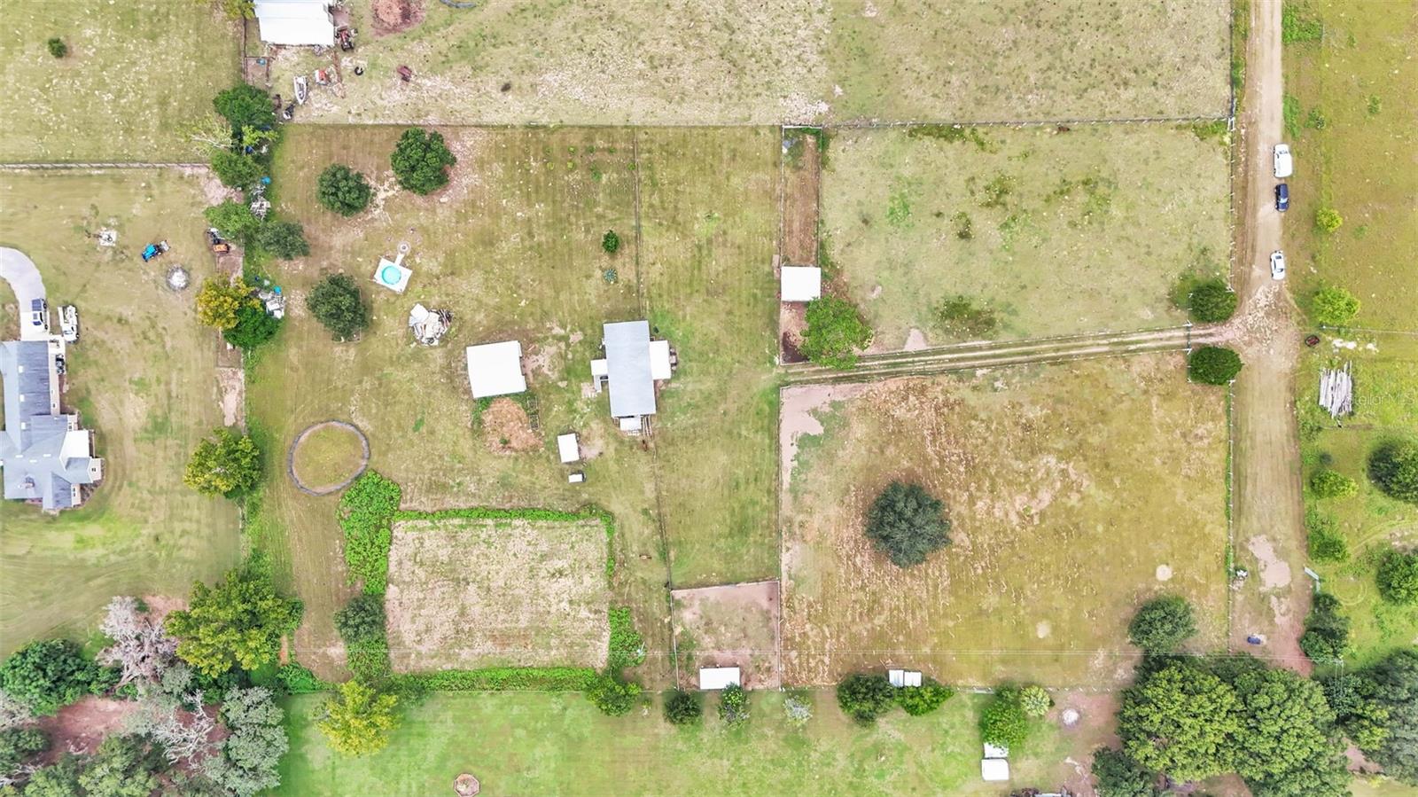 overhead view of property