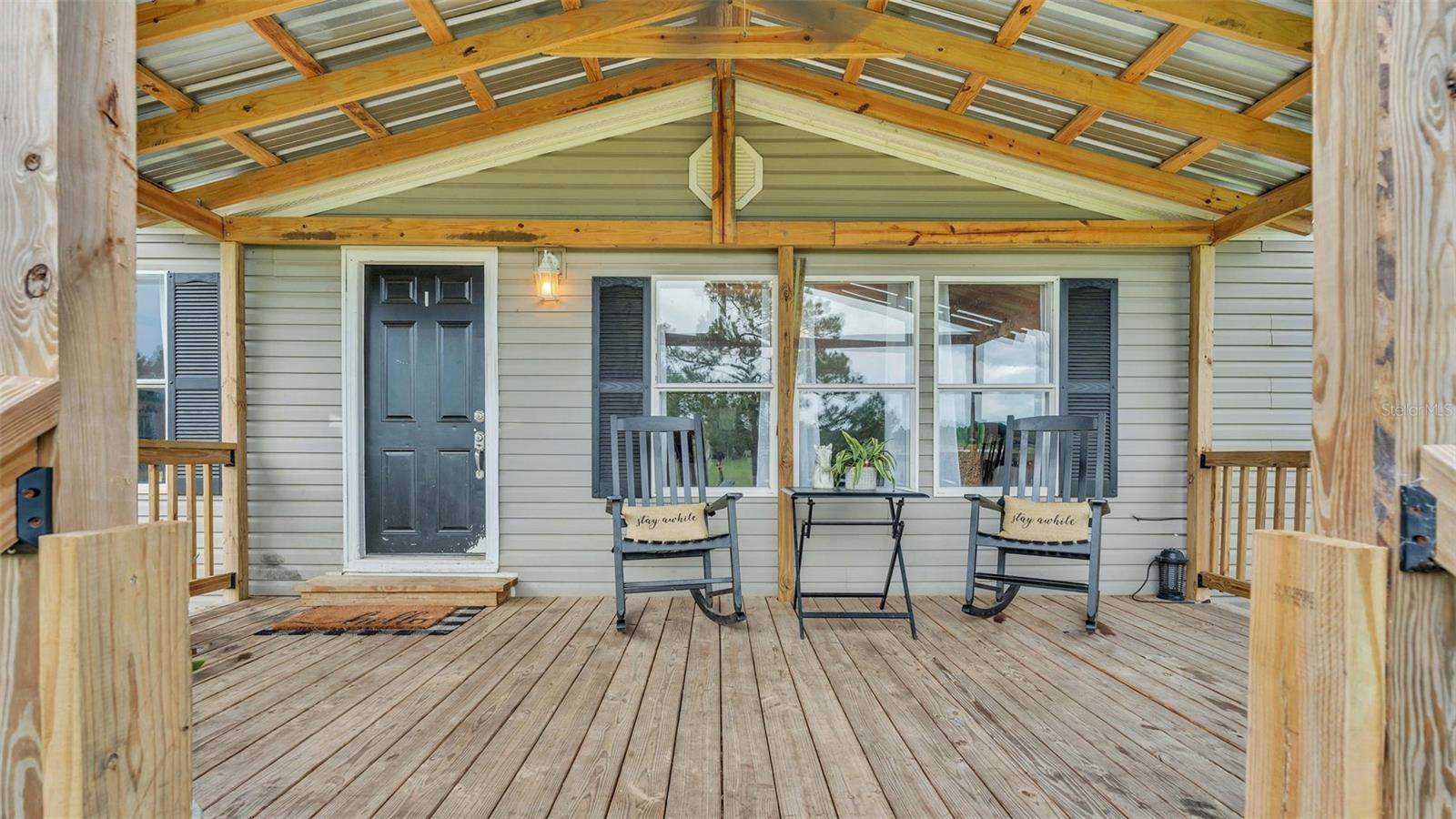 newly covered front porch