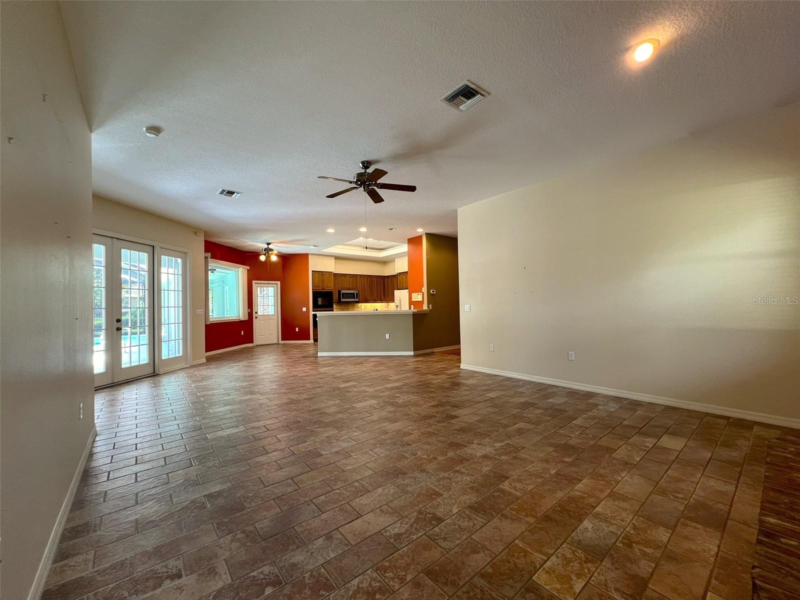 family room to kitchen