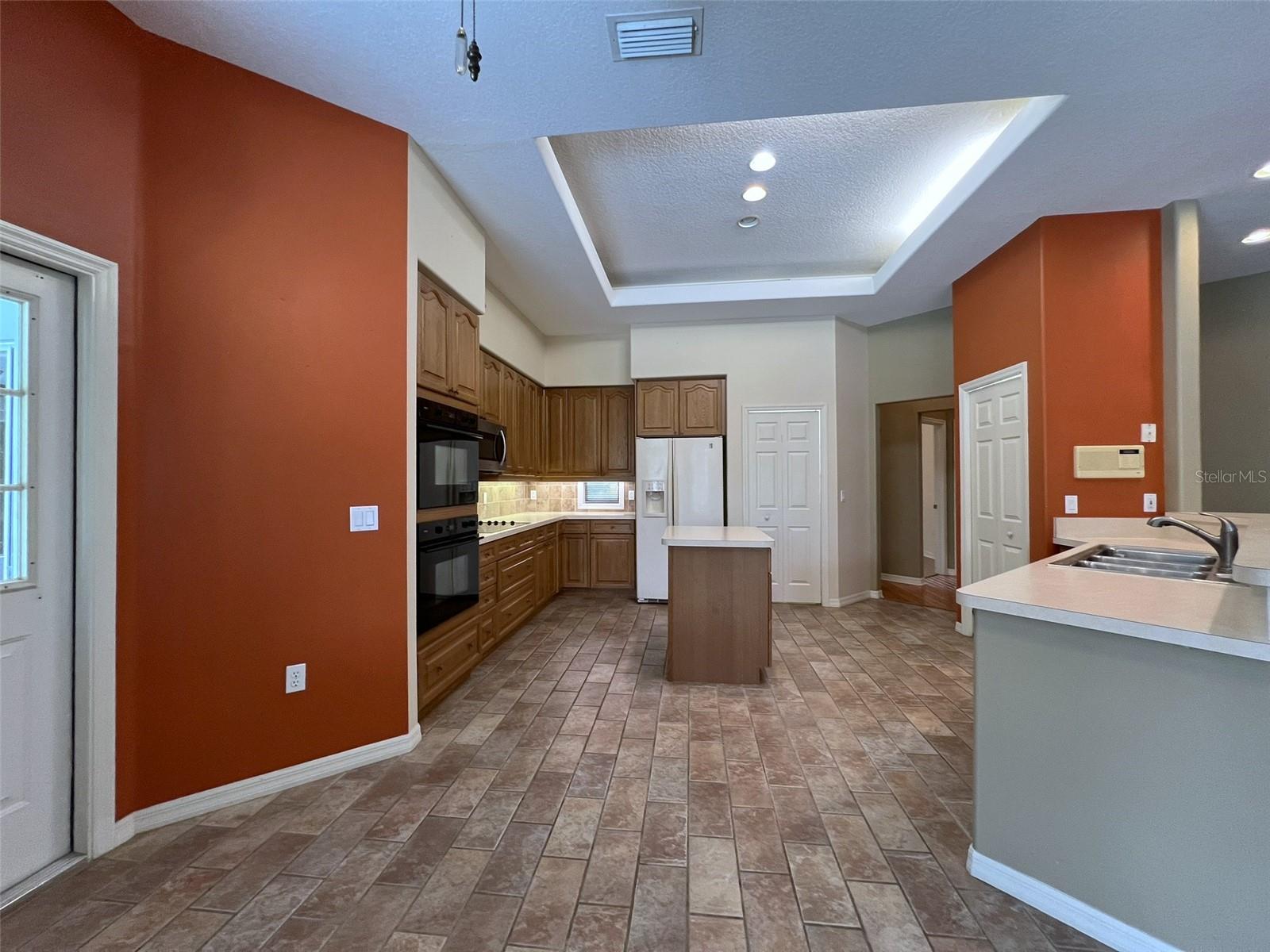 kitchen view - French door to patio