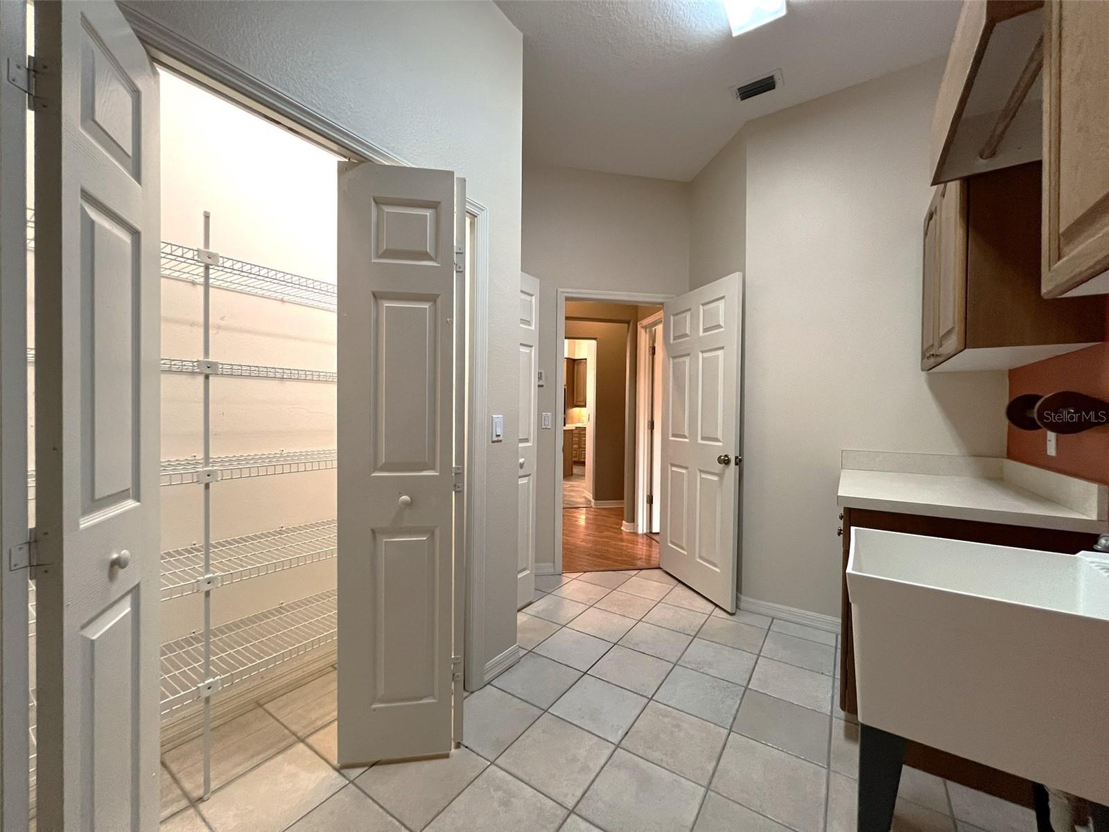 laundry room - double closets