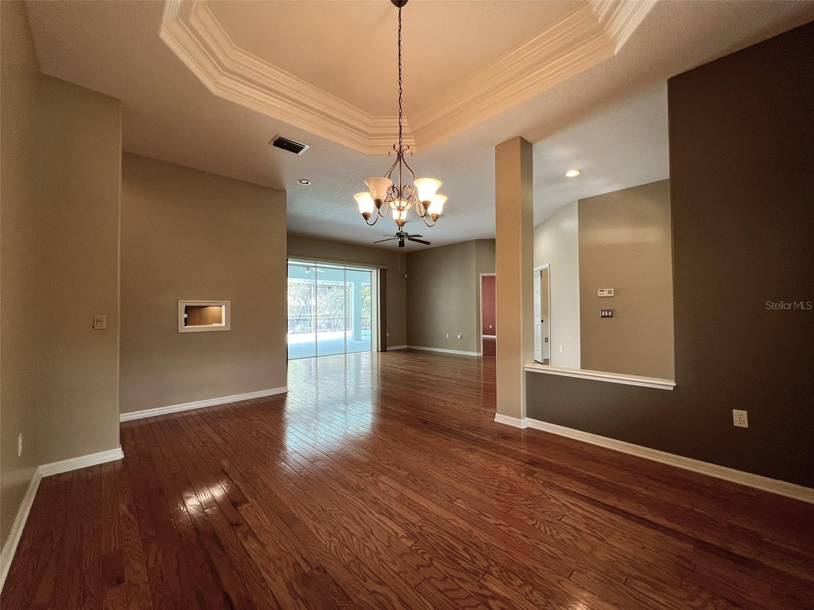 view from dining rooms to living room