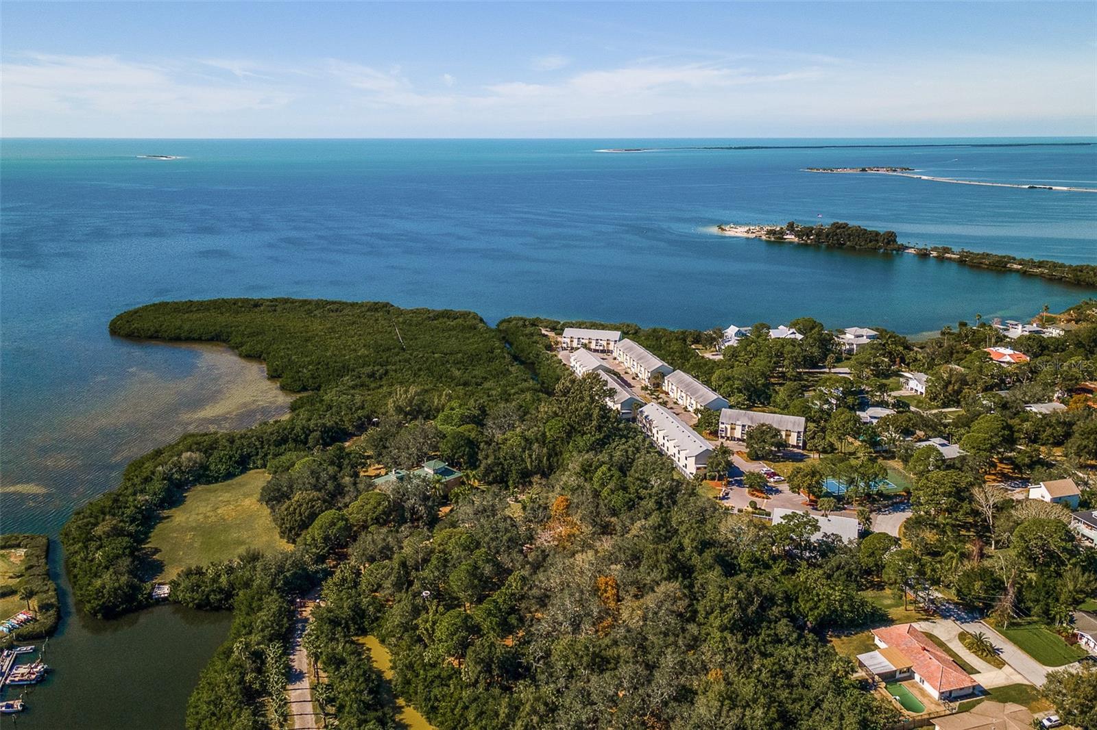 Sunset beach in upper right