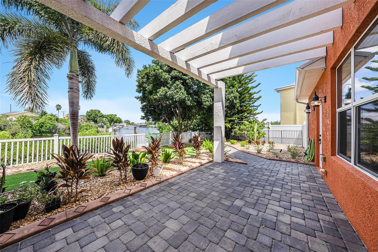 150 sq ft of outdoor patio with Pergola and propane gas hook-up for an outdoor kitchen