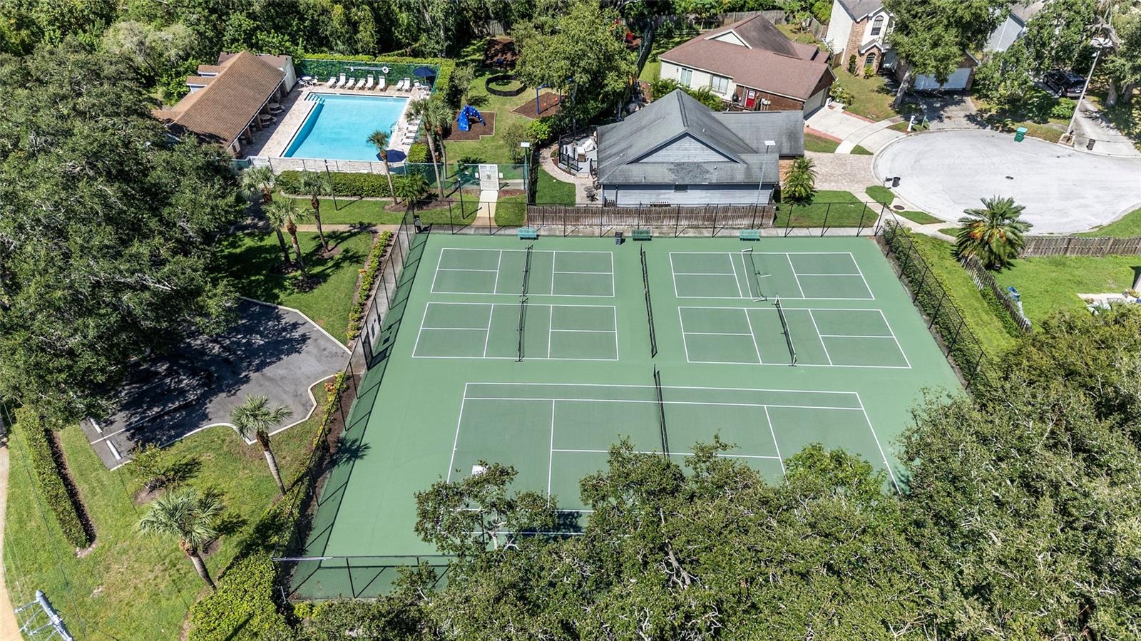 Community amenities for the Village of Woodland Hills include tennis & pickleball courts, a pool, park, and playground.