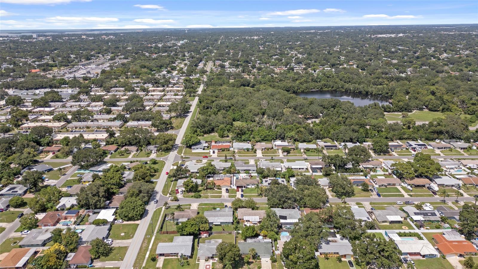 Aerial view looking north