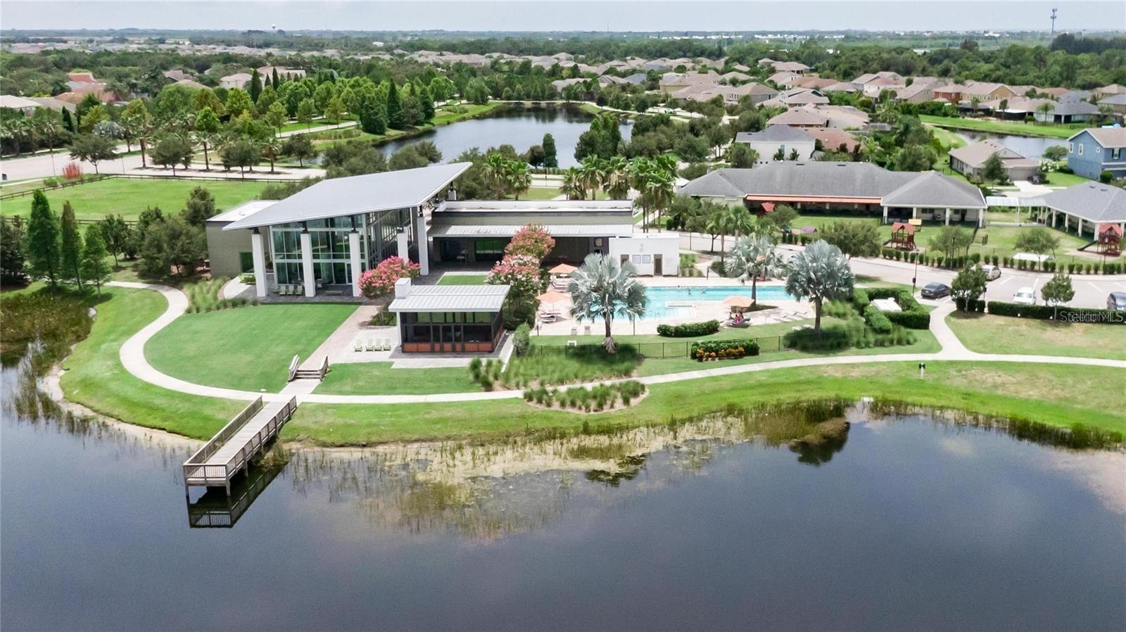 Communities gathering spot overlooking lake