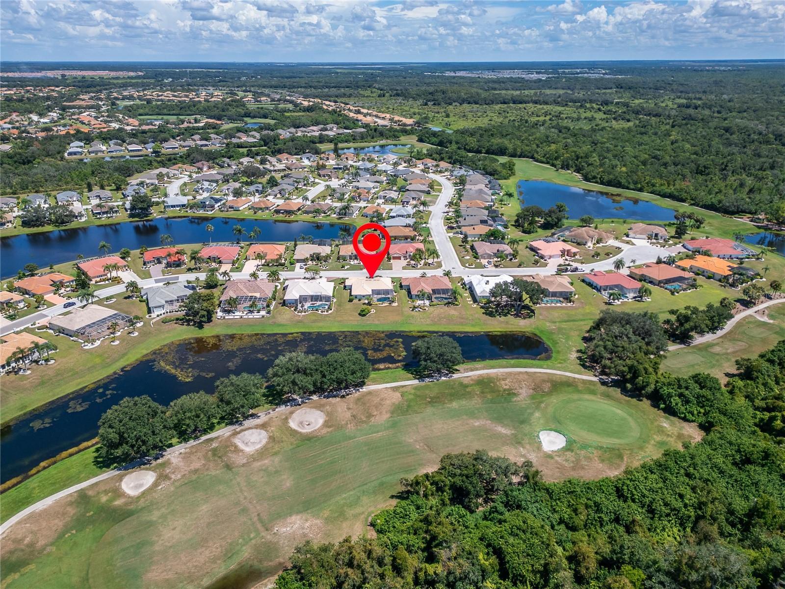 Aerial Pond Renaissance Golf Course, & Conservation View