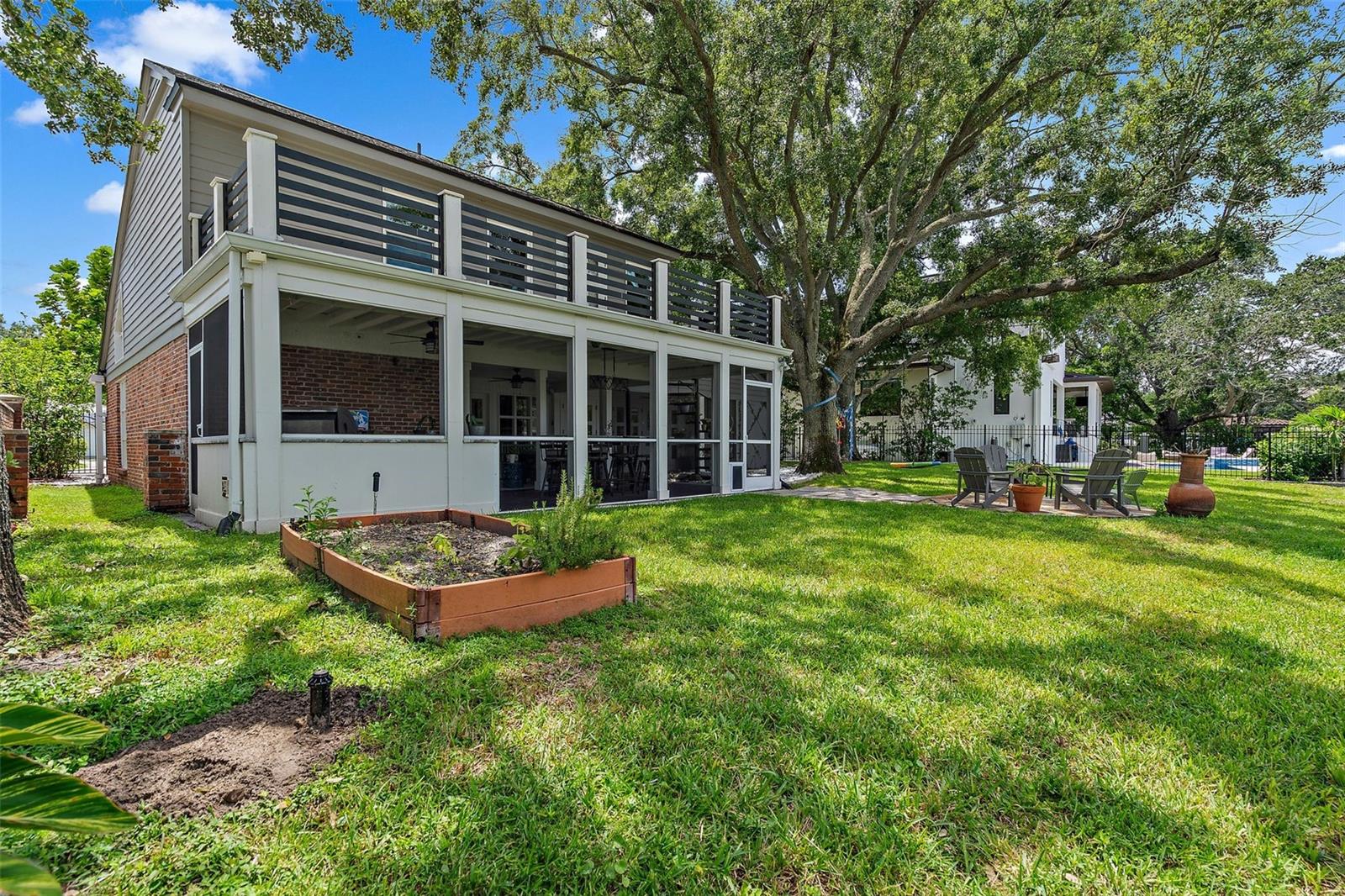 Back yard/ second floor balcony