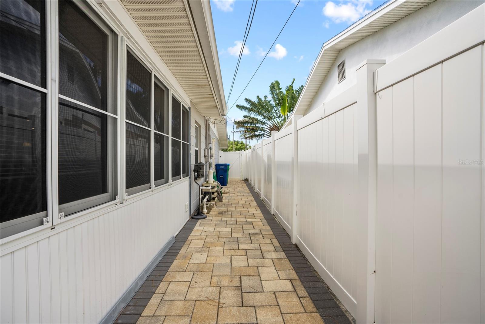 Paved side yard