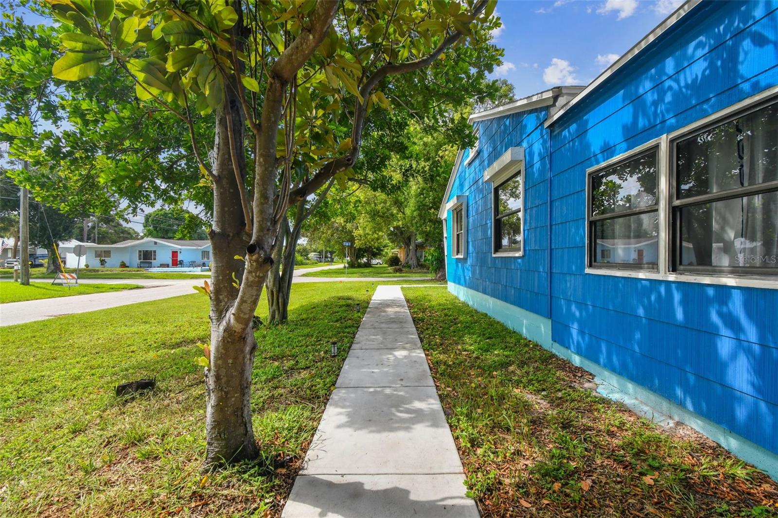 Side yard facing south