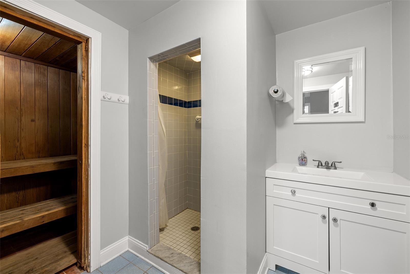 Men's clubhouse bathroom and sauna