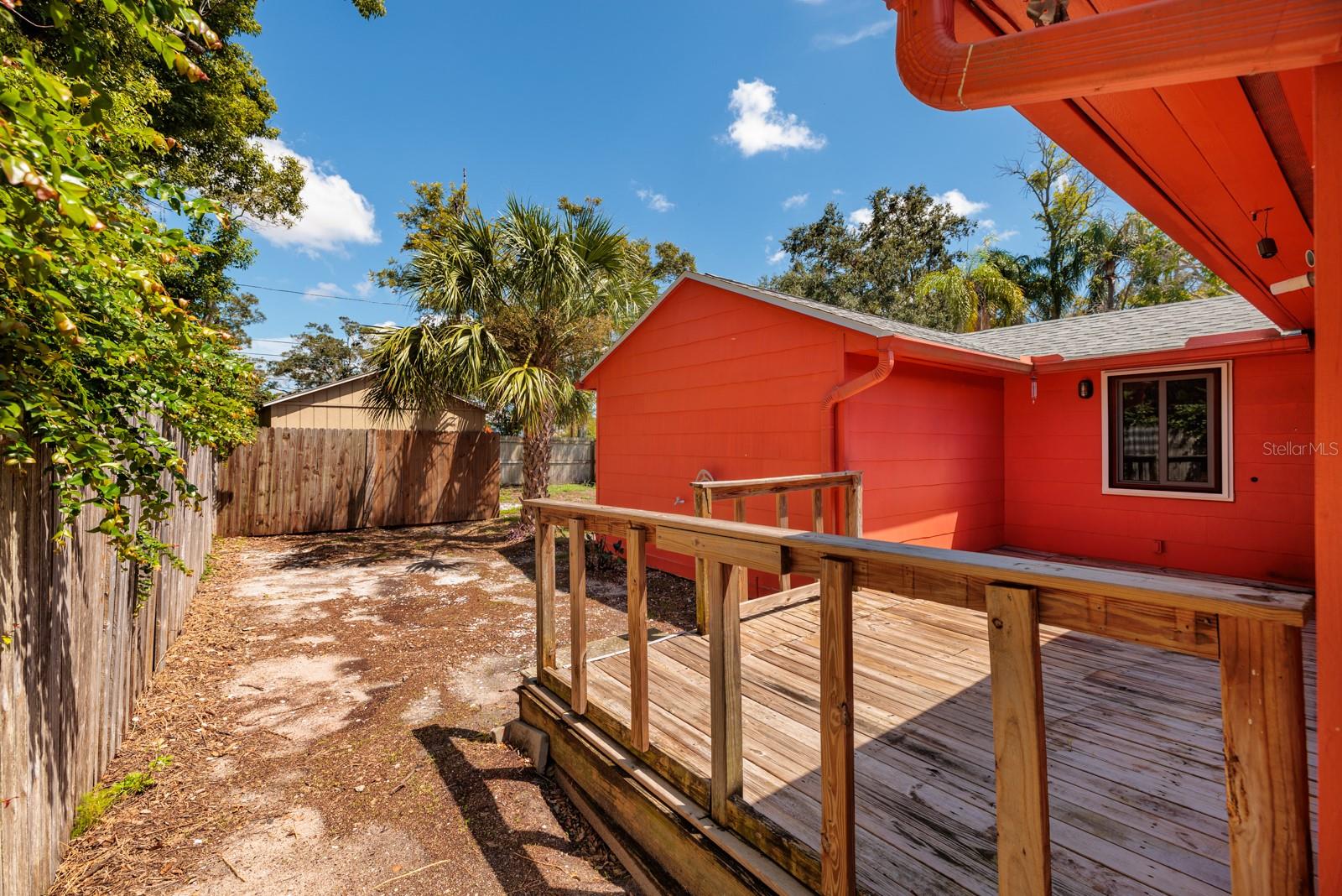 Backyard & shed on back alley.