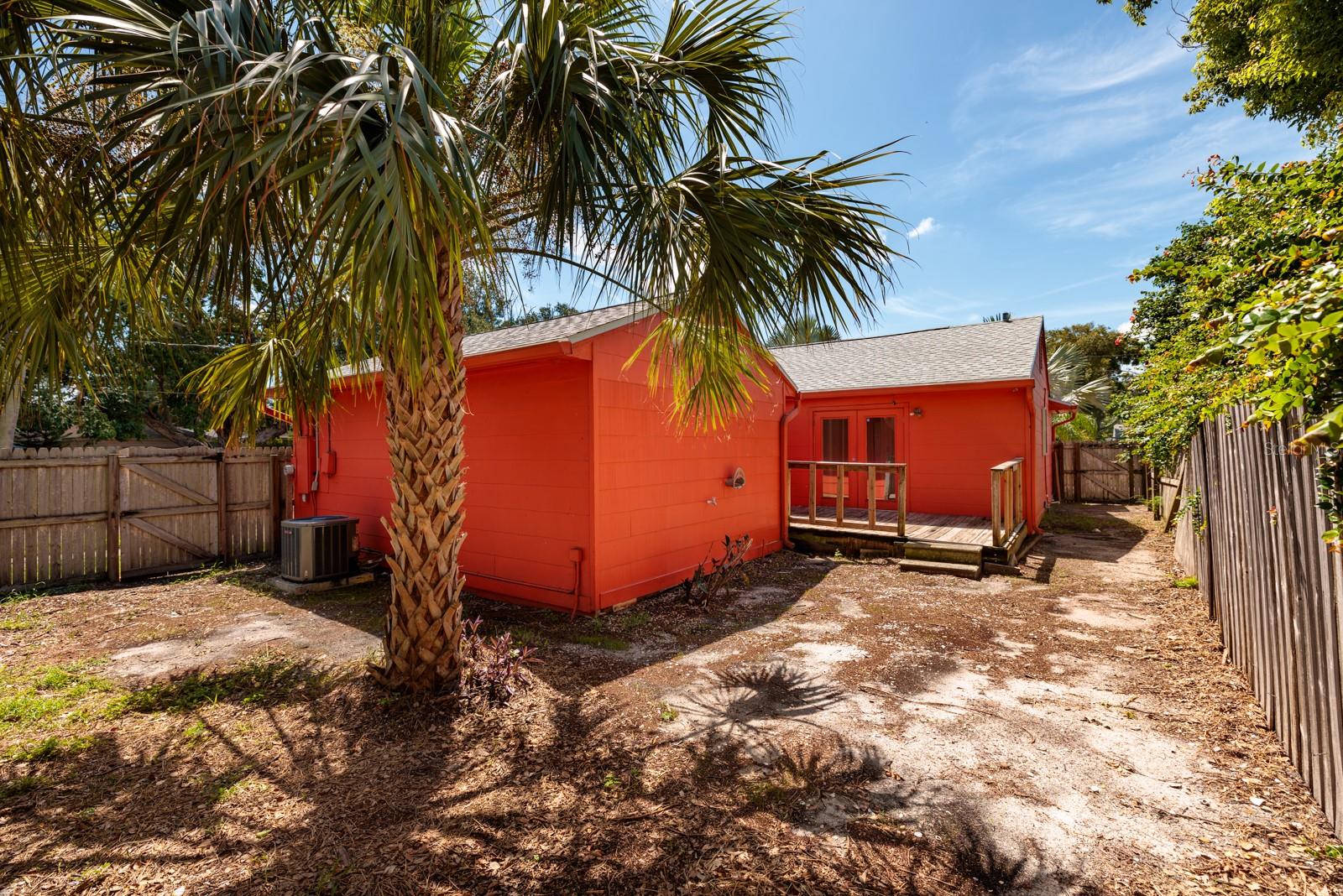 Backyard w/Wood fence.