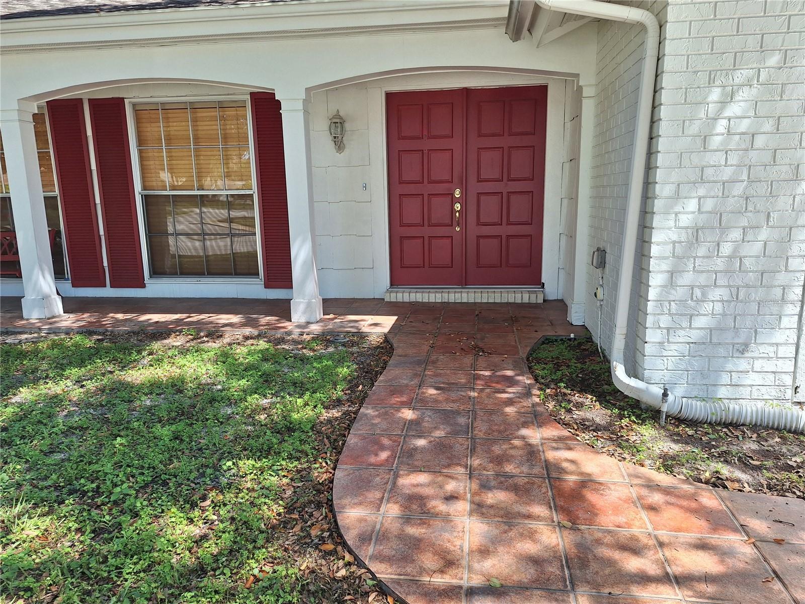 Tiled Front Entry and Front Covered Porch