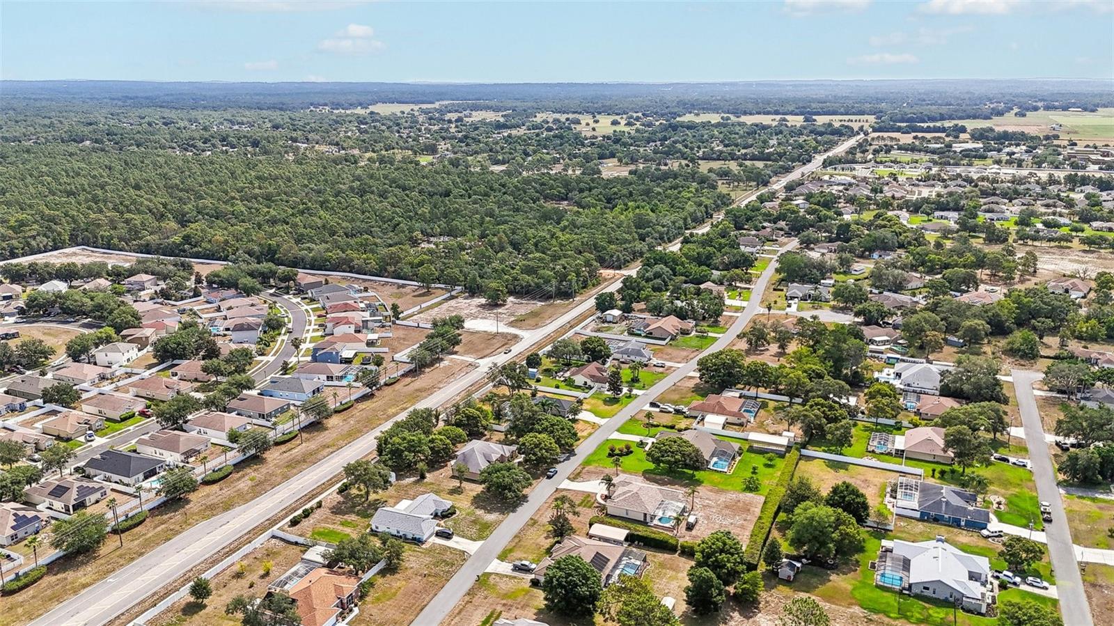 View from the air of the area