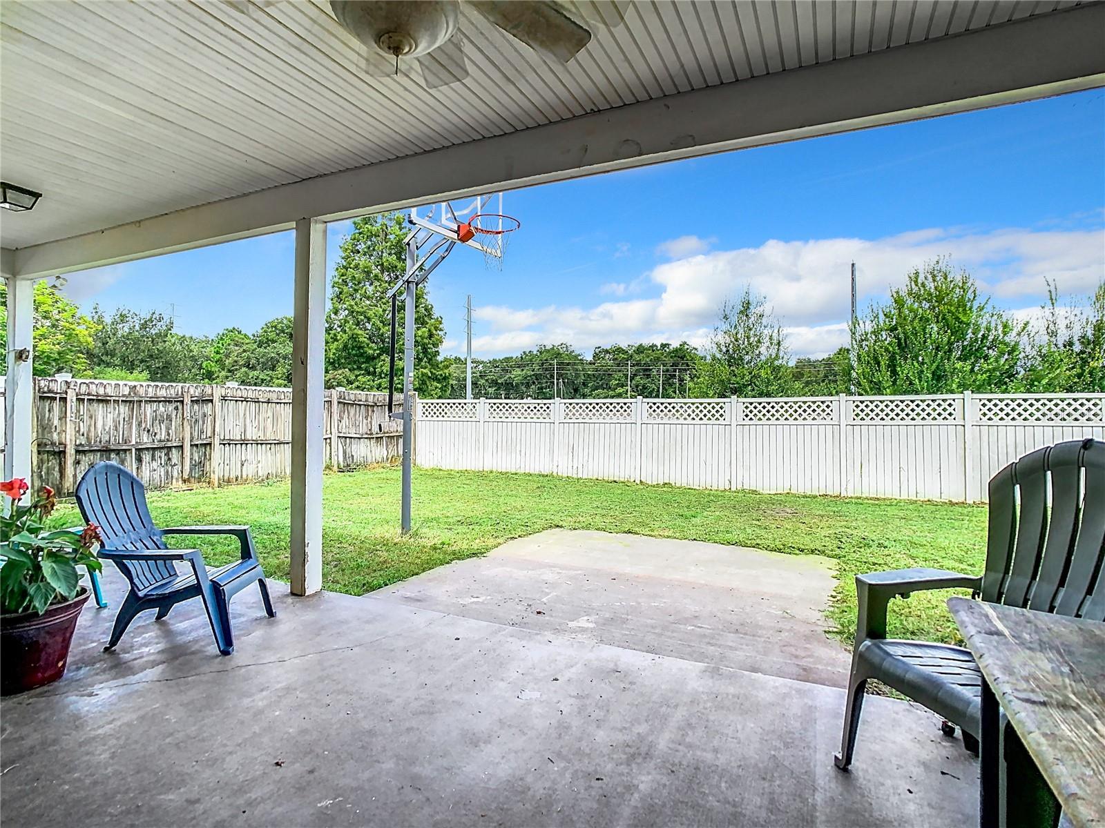 Private Backyard with Covered Porch