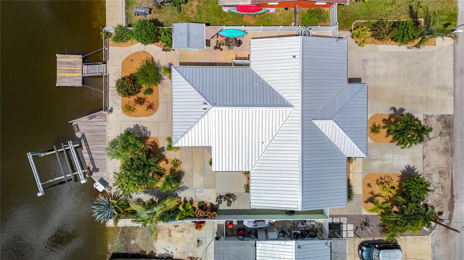 Aerial view of the home