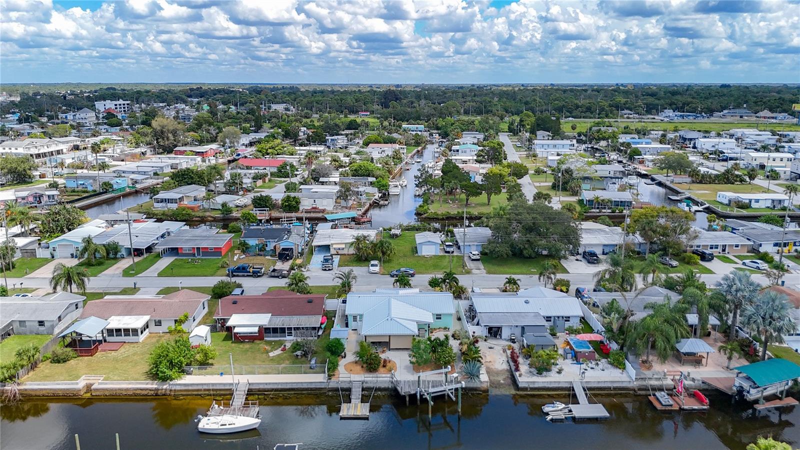 Areial view of the neighborhood