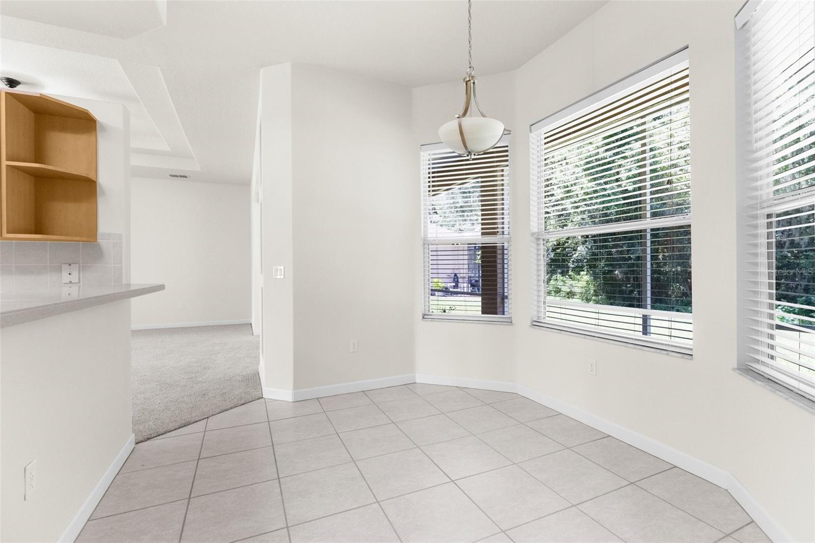 Breakfast nook overlooking the private back yard!