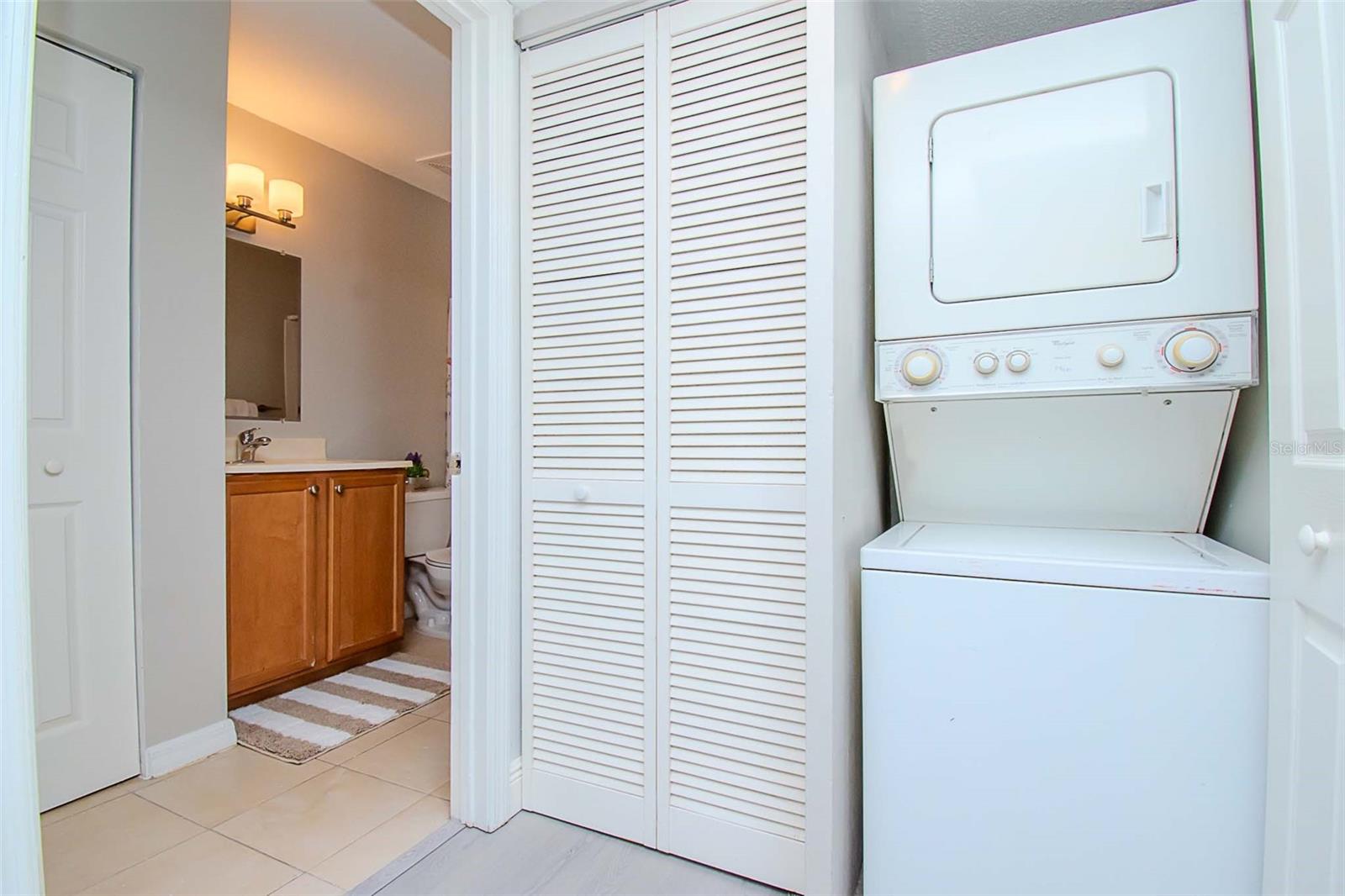 Interior Laundry Area w/ Full Size Washer/Dryer