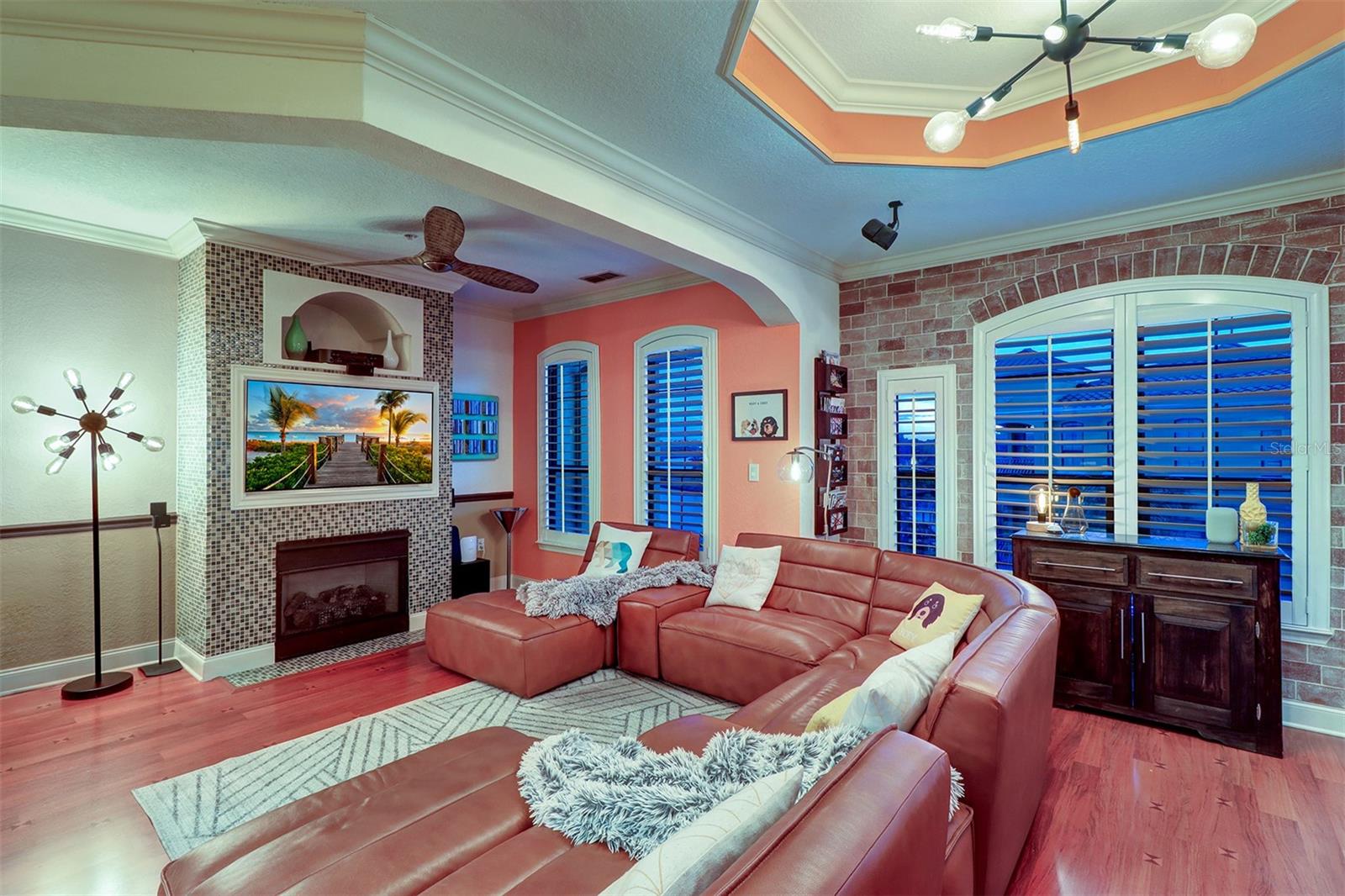 Gorgeous evening  photo of the interior condominium living area