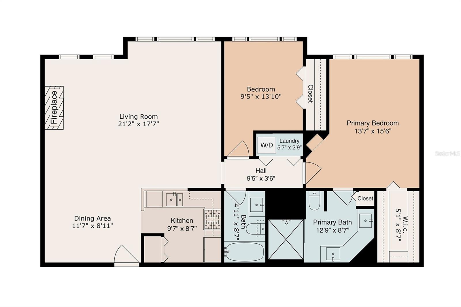 Actual floor plan of Condominium Unit No. 1332B as measured