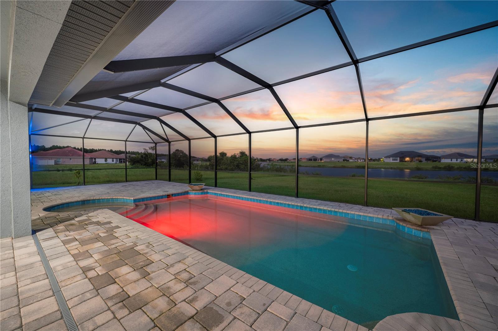 Pool at sunset