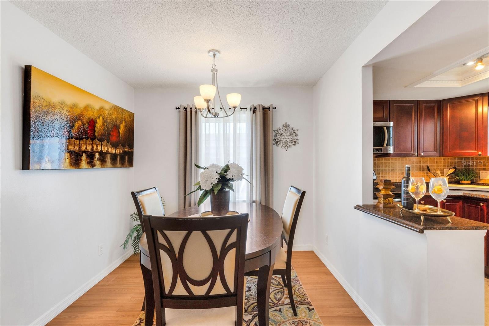 Dining area off of the kitchen and living room!