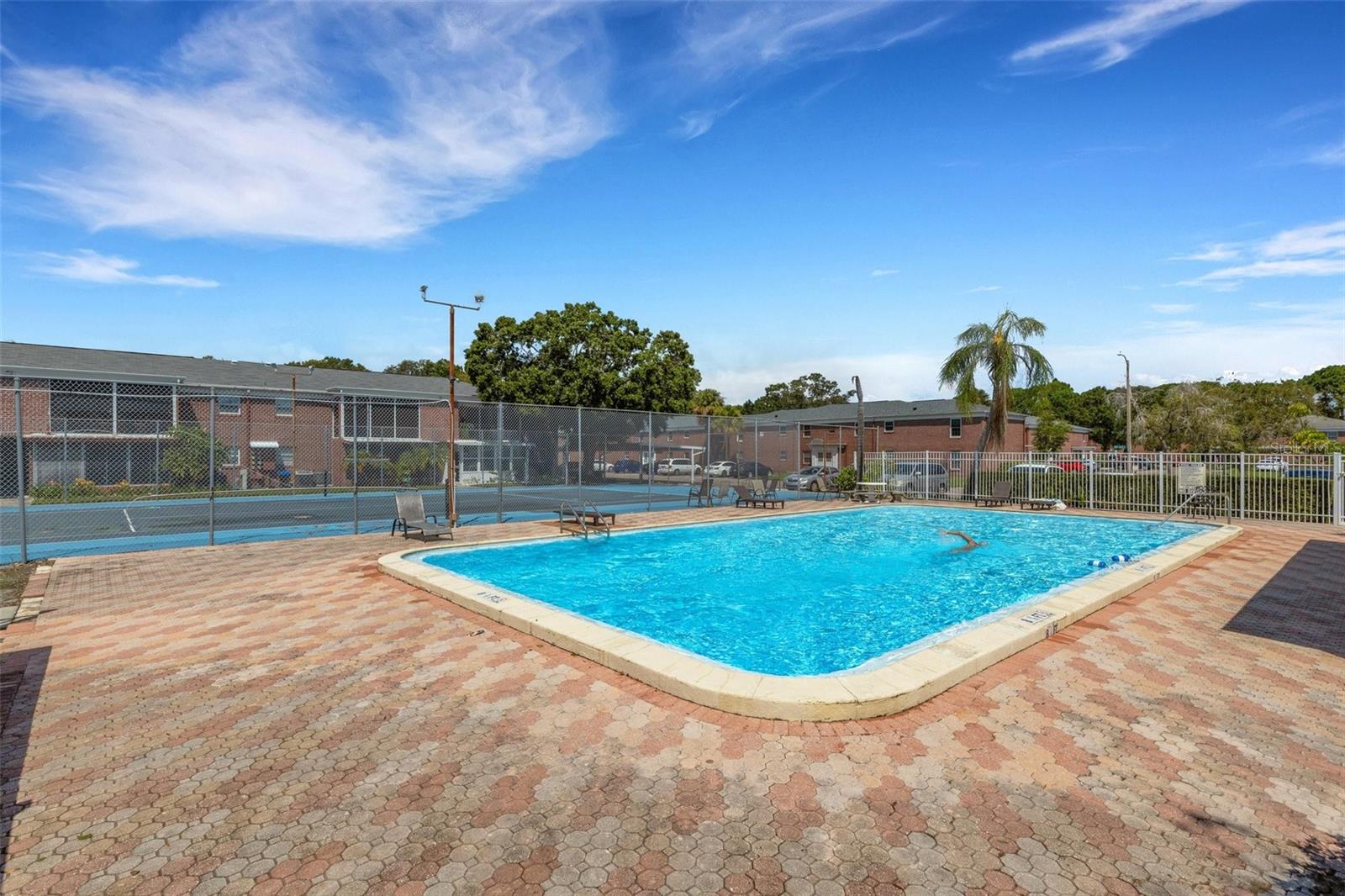 Pool area right around the corner from the unit!