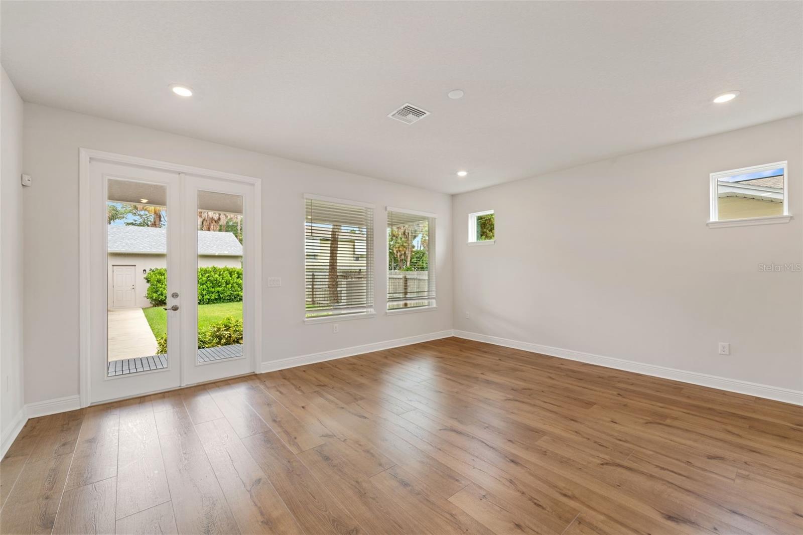 French Doors leading to backyard