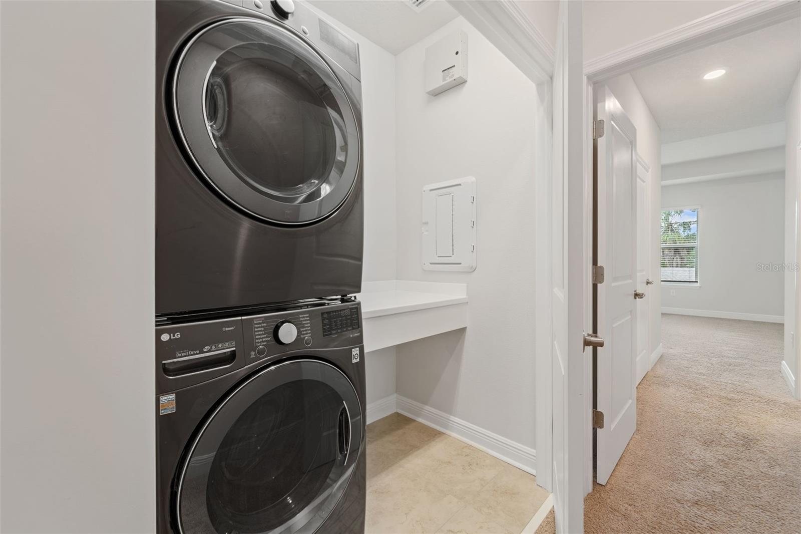 Upstairs Laundry with countertop