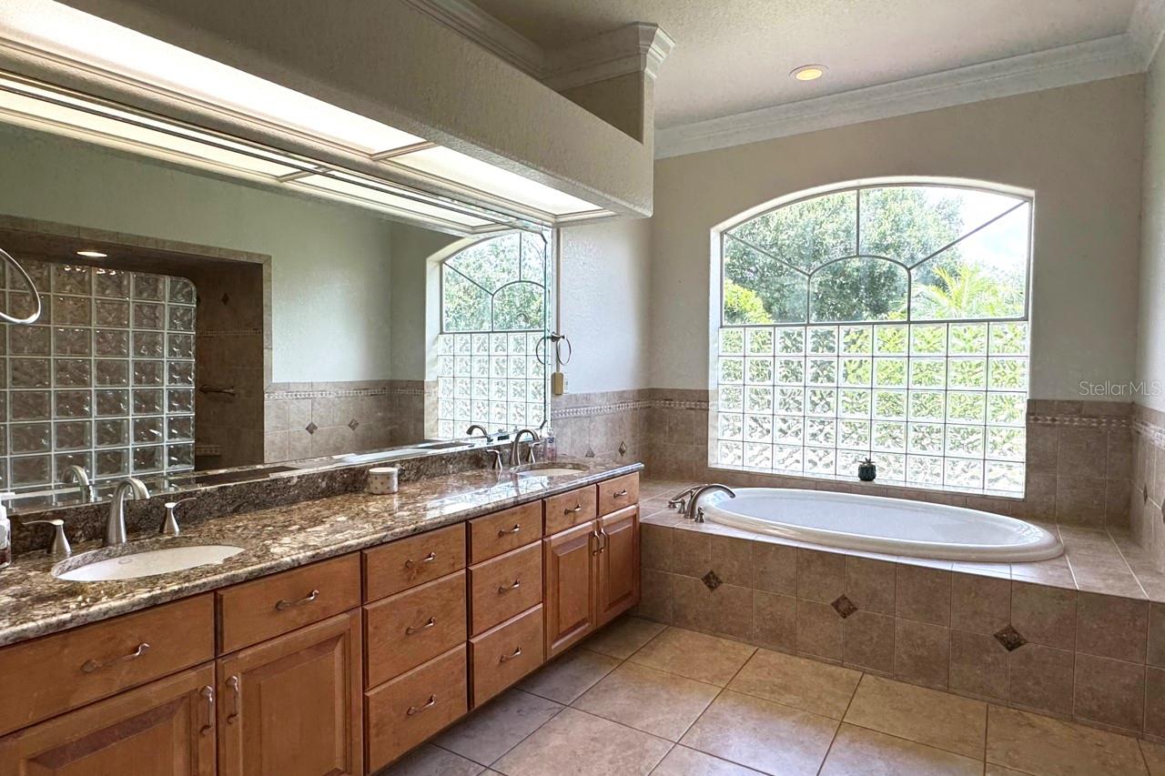 Master Ensuite with Double sinks, soaking tub and walk in shower. Nice crown moulding throughout