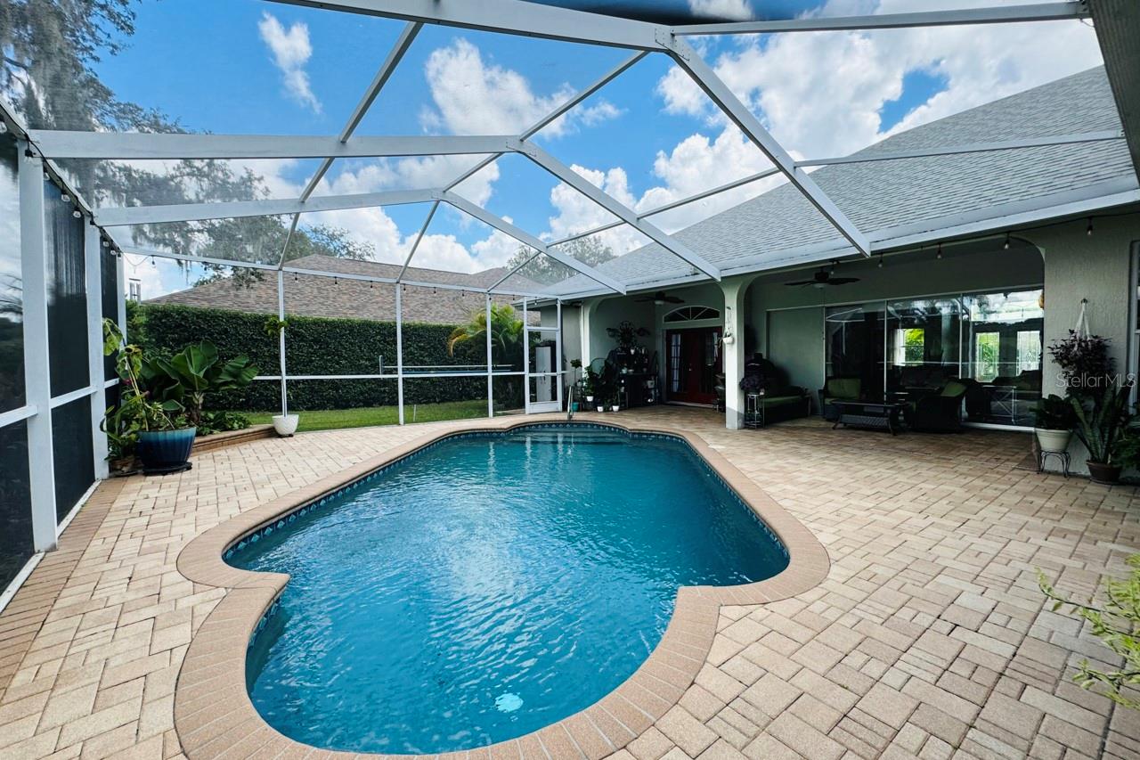 pool and pavers view