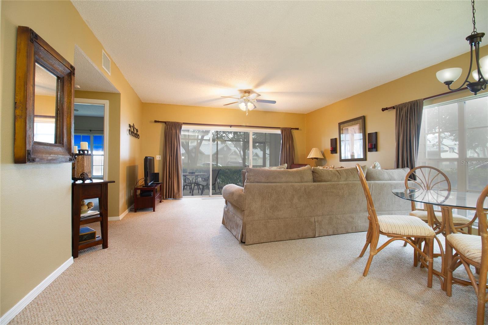 Living room with a lot of natural light.