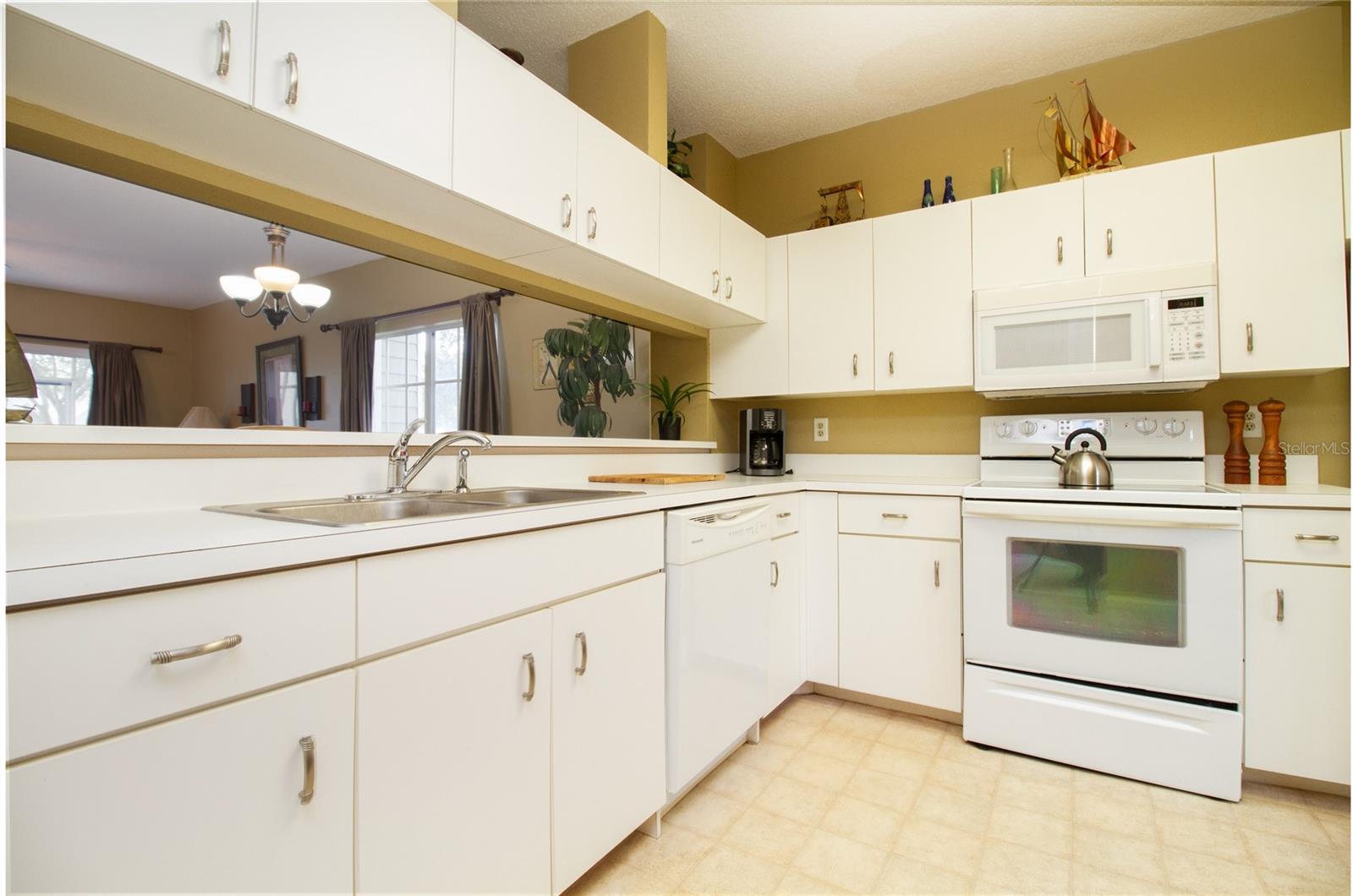 Neutral kitchen with a lot of storage.