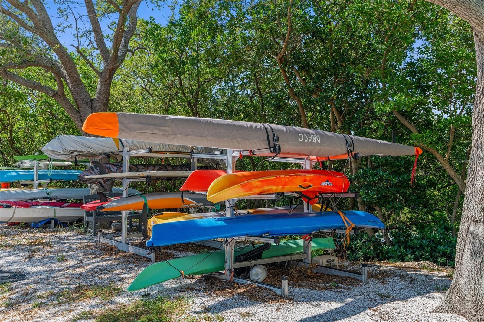 Kayak storage area