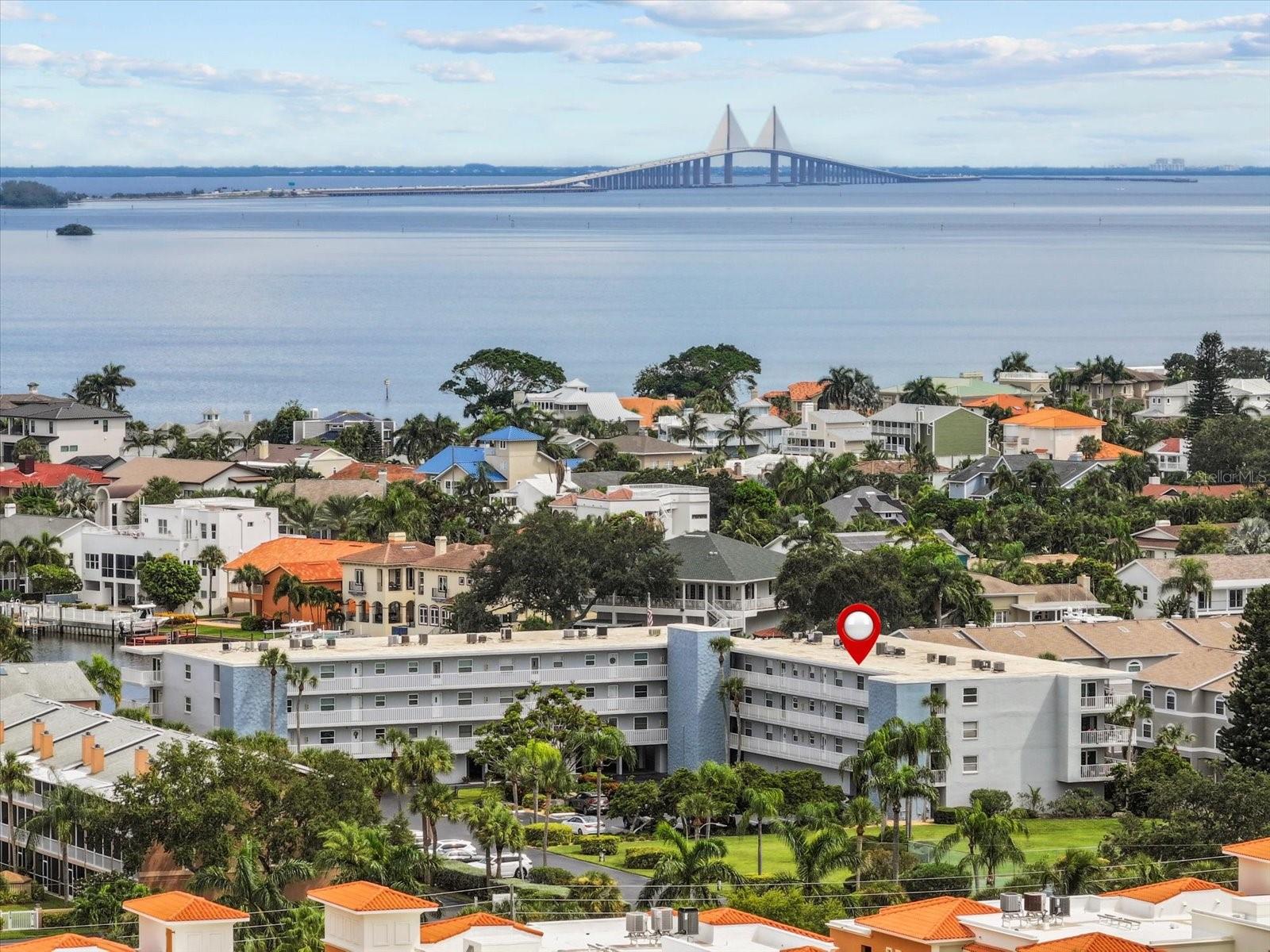 Check out the Skyway Bridge in the distance!