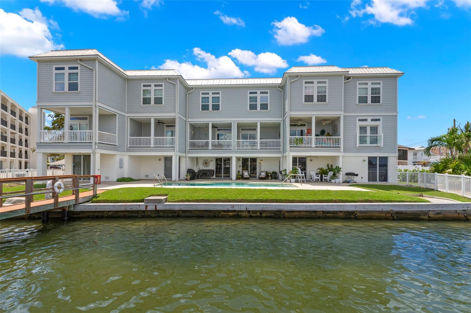 View of the townhome complex from boat slip #2.