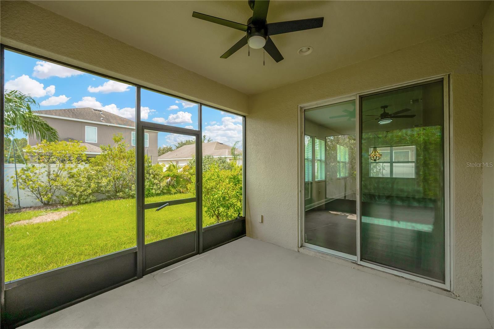 Screened back patio