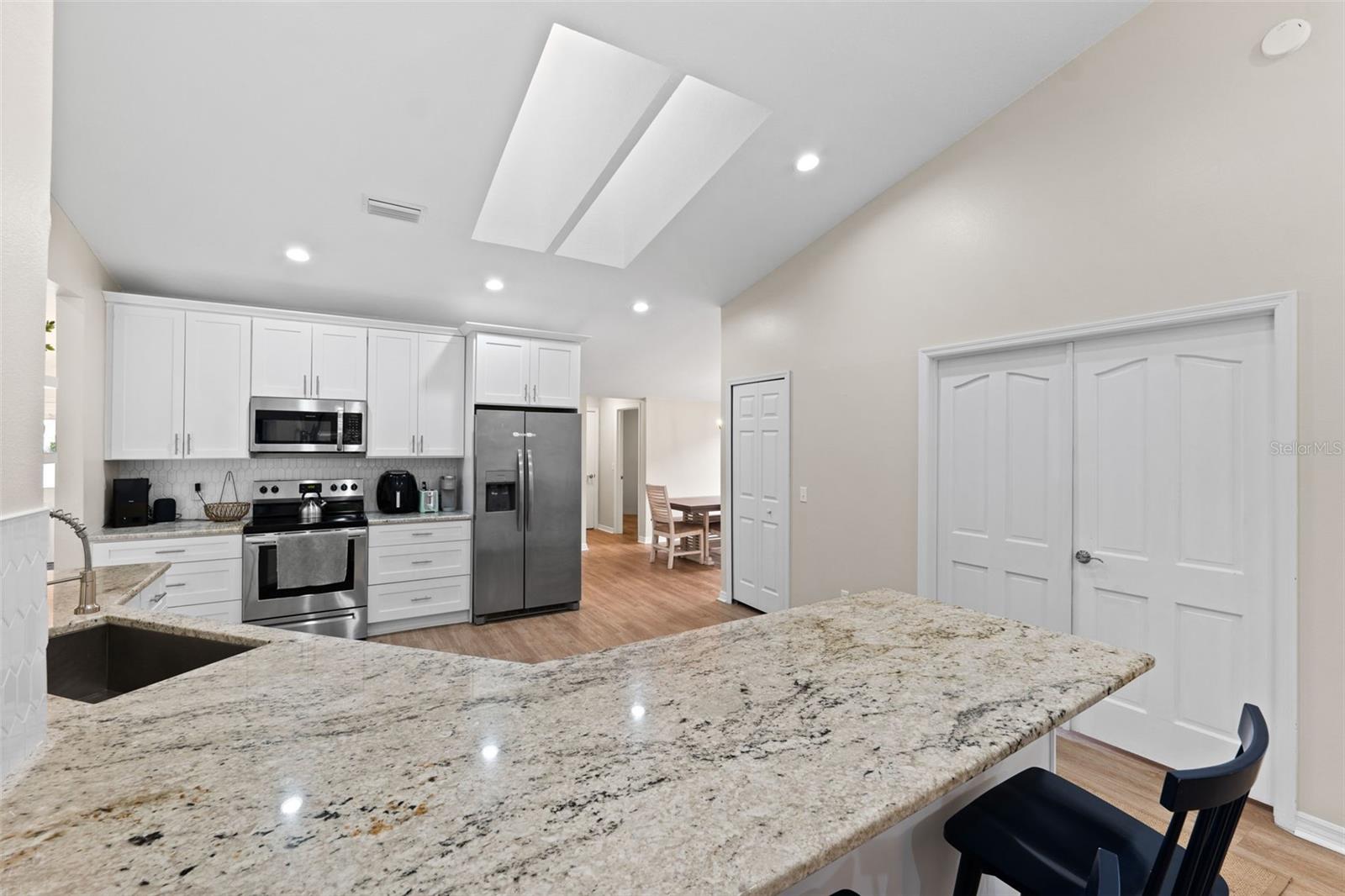 Breakfast bar overlooking Living room